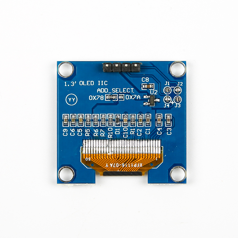 "Дисплей I2C OLED LCD 1.3"", SH1106 белые символы на синем экране"